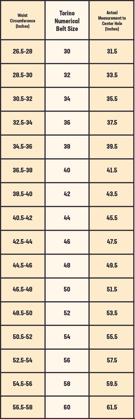 belt size chart european.